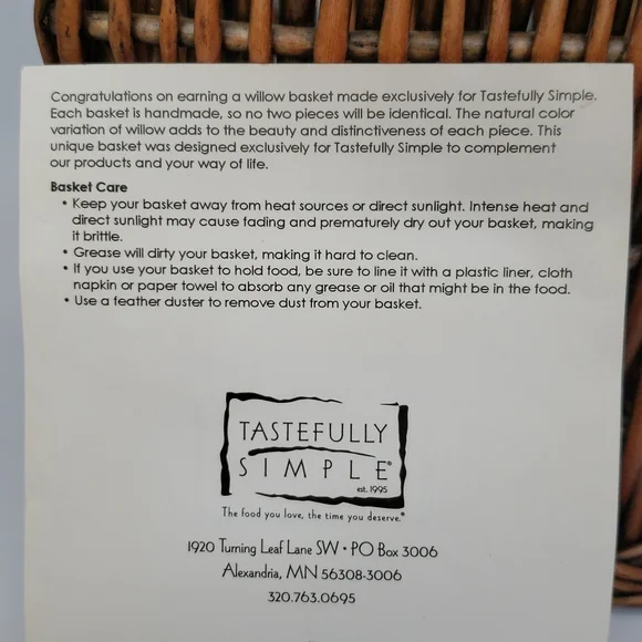 SALE!!! 3 FOR $15 Tastefully Simple Utensil holder- wicker - Picture 5 of 12